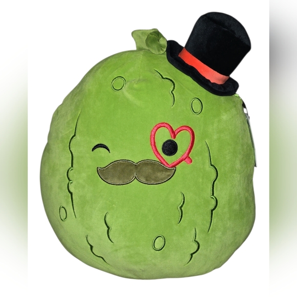 Squishmallows Other - Squishmallows Official 14 inch Charles the Pickle With Mustache & Red Monocle